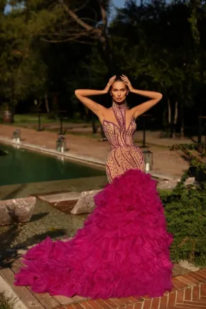 Amaia Beautiful Pink Evening Dress