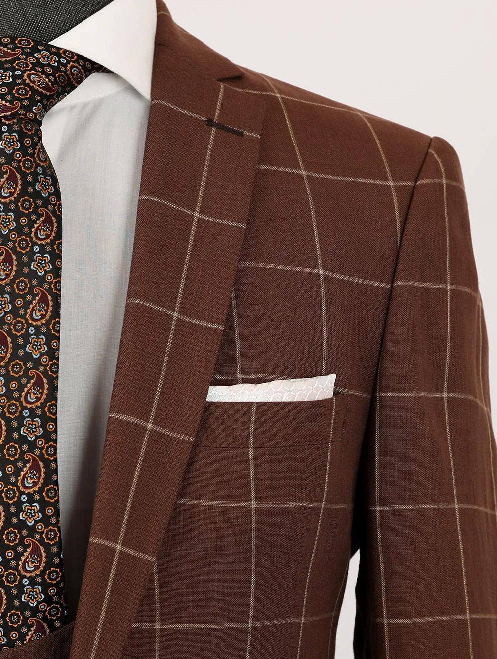 Chocolate Pure Linen Men Summer Suit