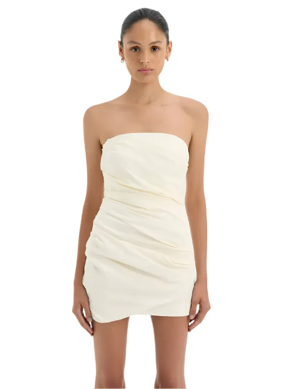 Florent Strapless Mini Dress in Cream