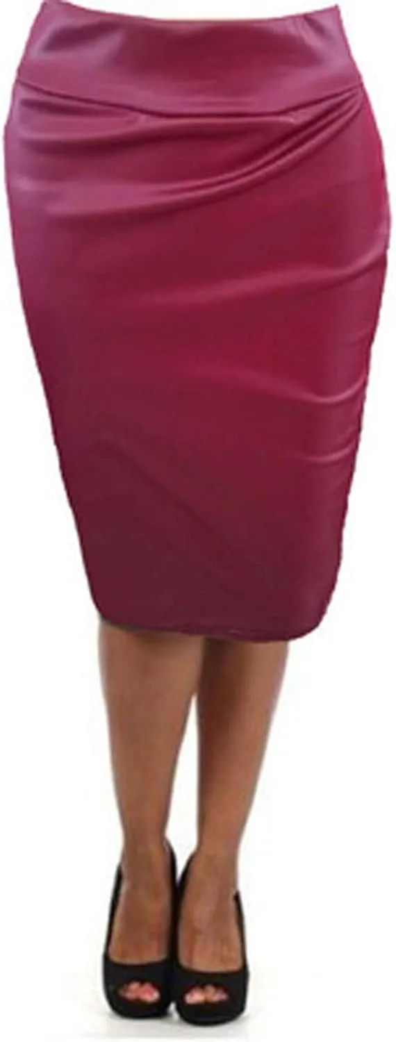 FZYLQY Women's High Waist Bodycon Office Work Wrap Midi Skirt Casual Stretchy Knee Length Pencil Skirts for Prom Party