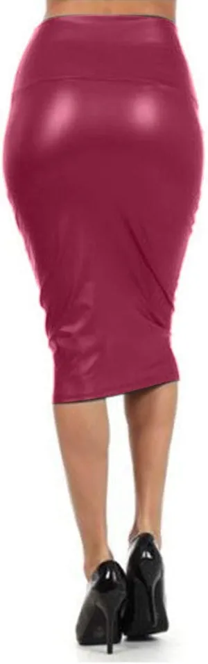 FZYLQY Women's High Waist Bodycon Office Work Wrap Midi Skirt Casual Stretchy Knee Length Pencil Skirts for Prom Party