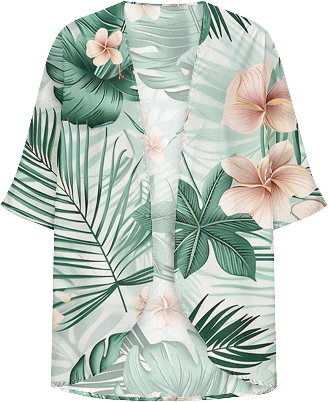 Kimonos for Women Comfy Beach Cover up Sheer Loose Open Front Cardigan Tops Blouse Summer Vacation Outfits