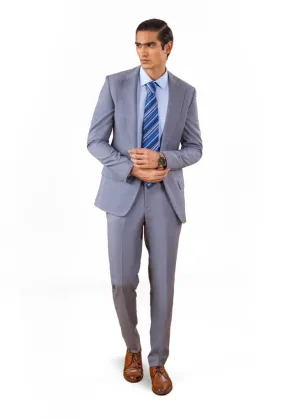 Two Piece Suit Notch Lapel Light Grey